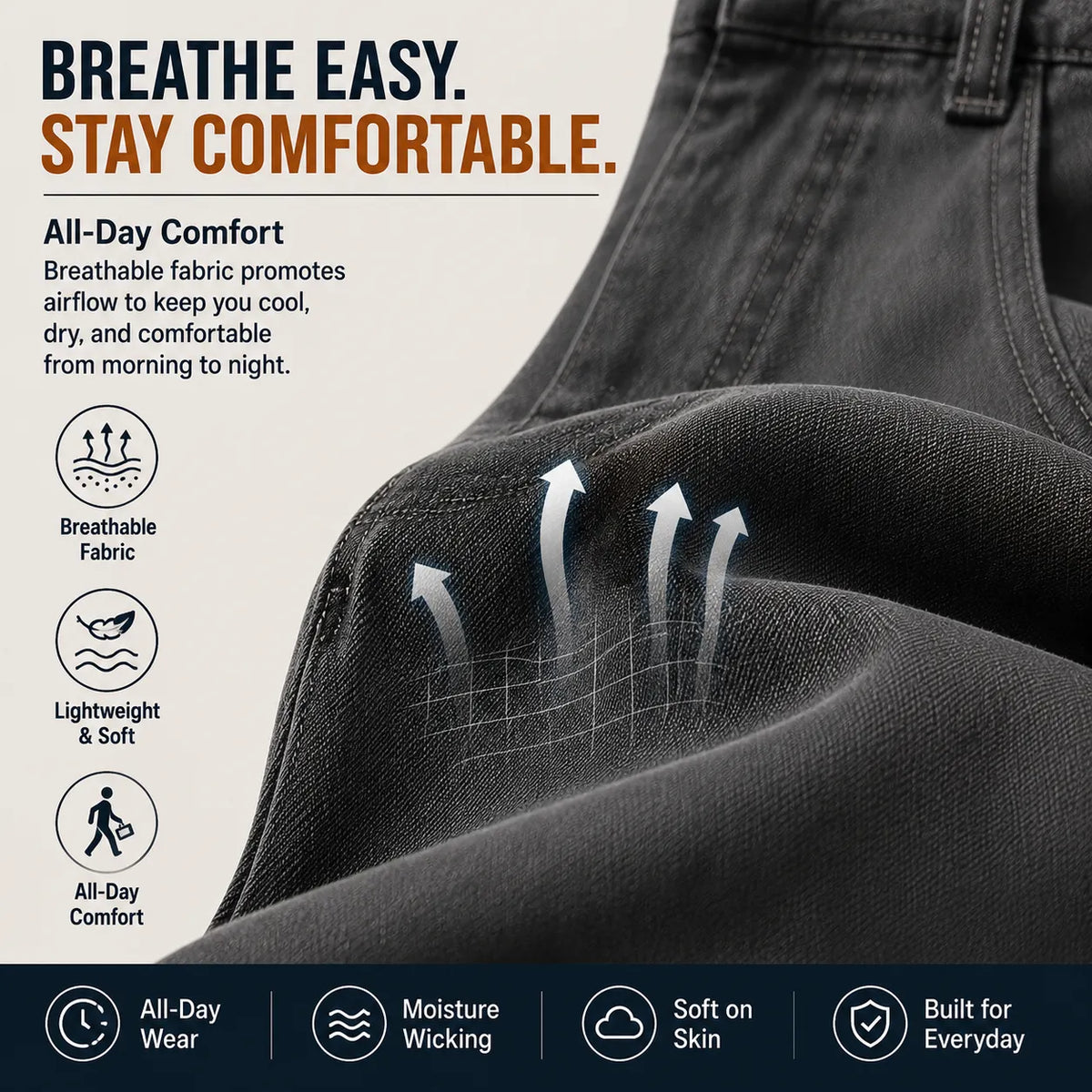 MEN’S DOUBLE KNEE STRAIGHT WORK PANTS