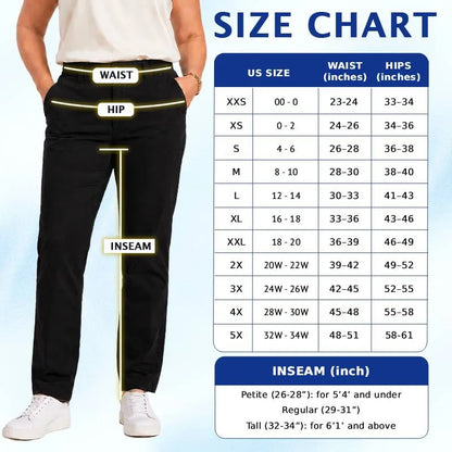 Women Multi-Pocket Stretch Comfort Pants