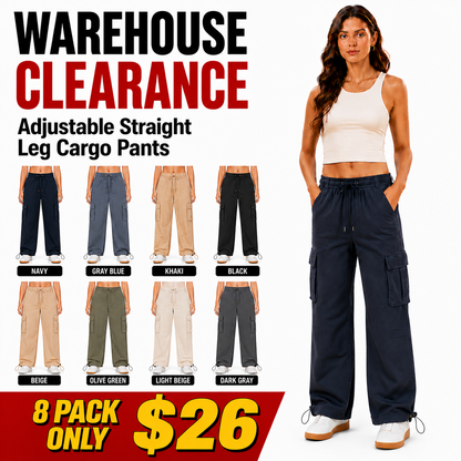 Adjustable Straight Leg Cargo Pants