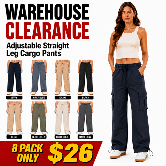Adjustable Straight Leg Cargo Pants