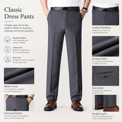 Men’s Classic Ice Silk High Waist Comfort Pants