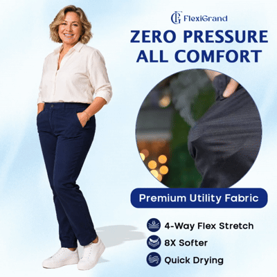 Women Multi-Pocket Stretch Comfort Pants