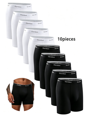 Five black and five white boxer briefs