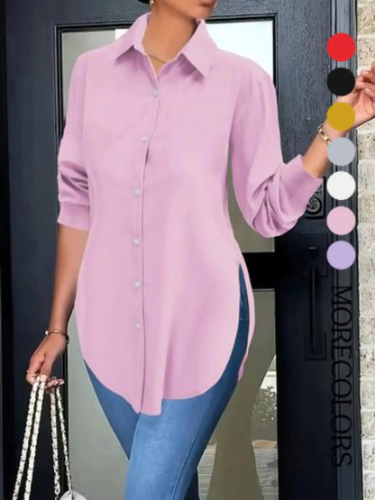 Women's long-sleeve slim-fit shirt