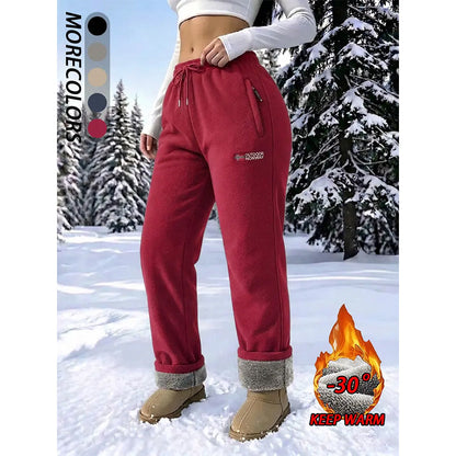 Women’s thermal trousers made of 100% cotton with a warm fleece lining