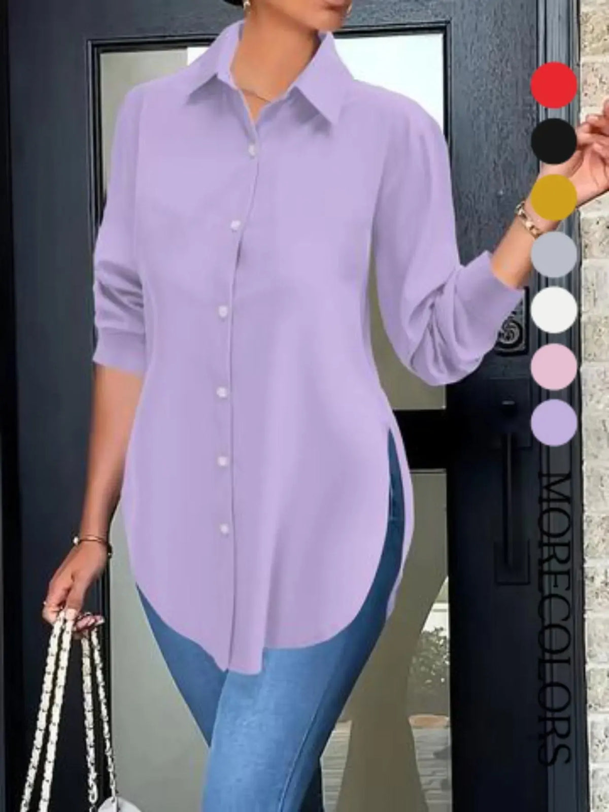 Women's long-sleeve slim-fit shirt