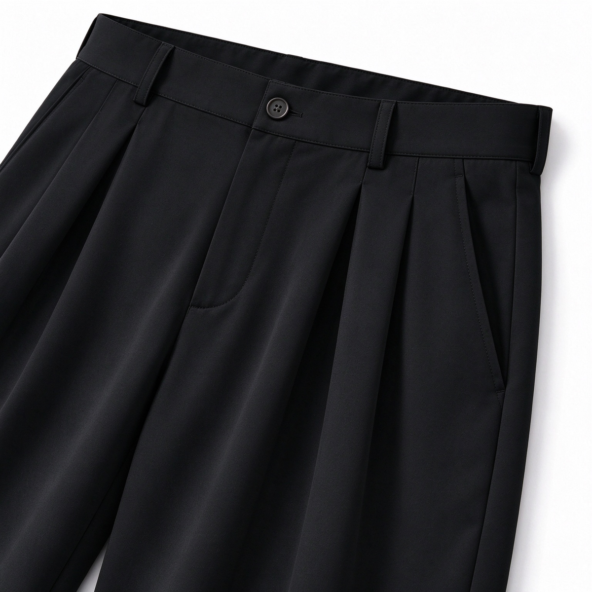 Men's Ice Silk Business Casual Pants, High Waist Pleated Slacks