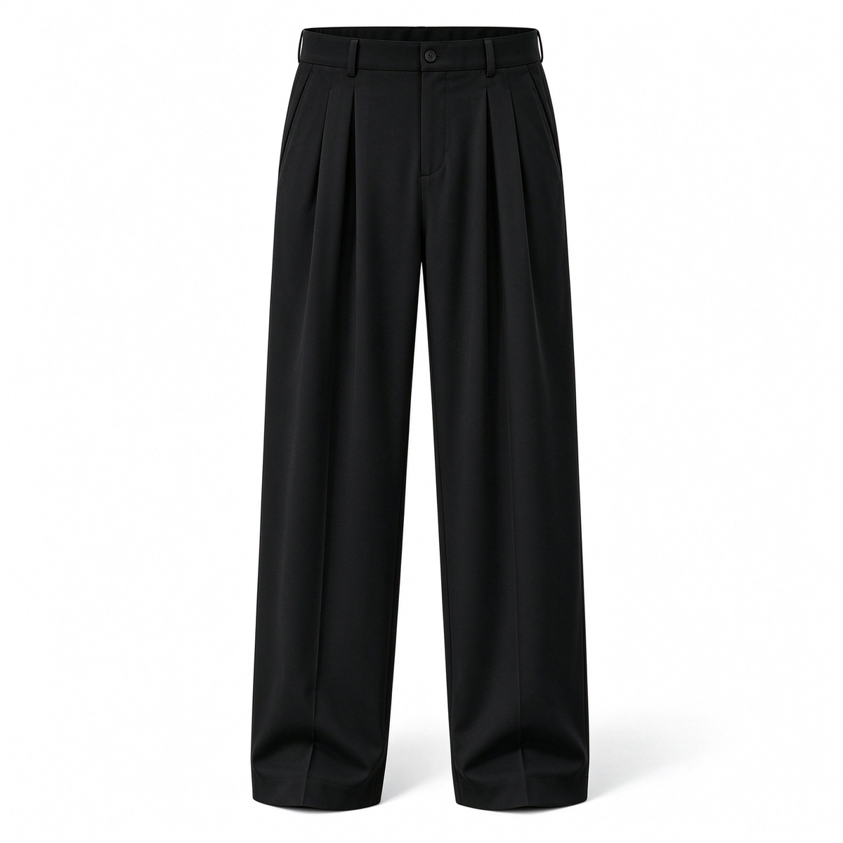 Men's Ice Silk Business Casual Pants, High Waist Pleated Slacks