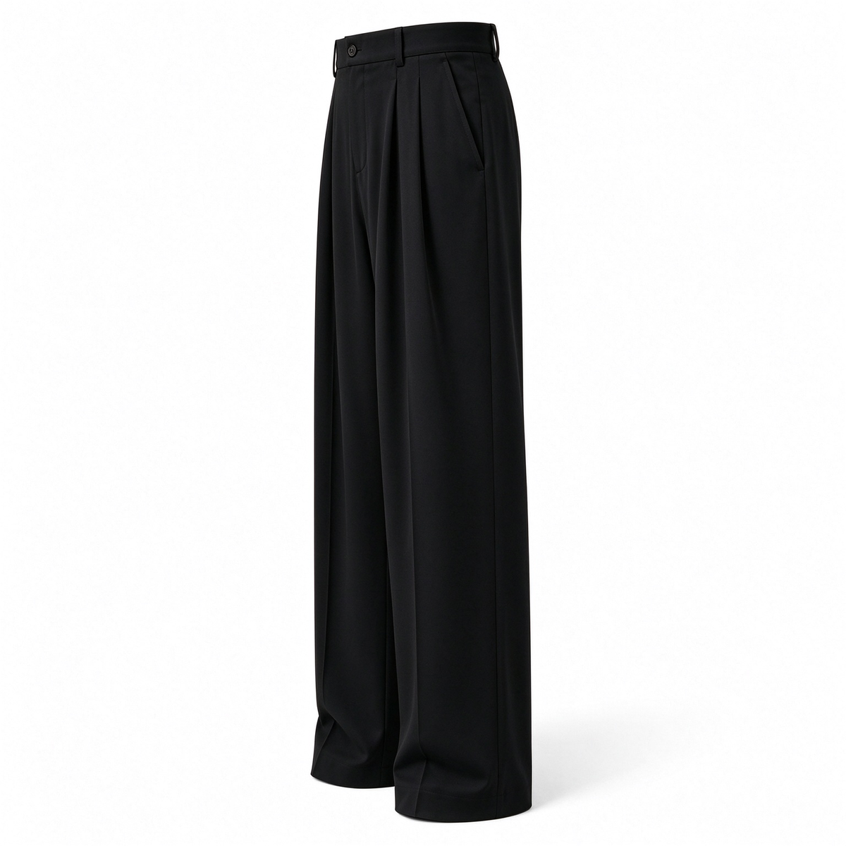 Men's Ice Silk Business Casual Pants, High Waist Pleated Slacks