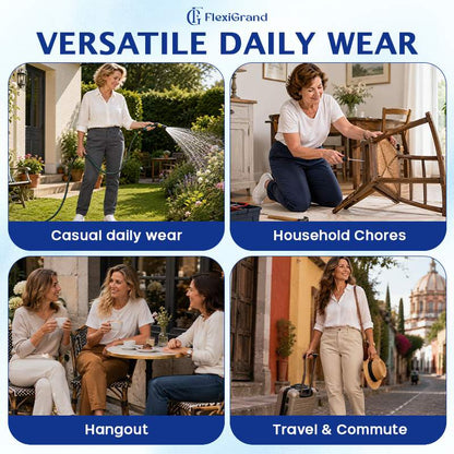 Women Multi-Pocket Stretch Comfort Pants