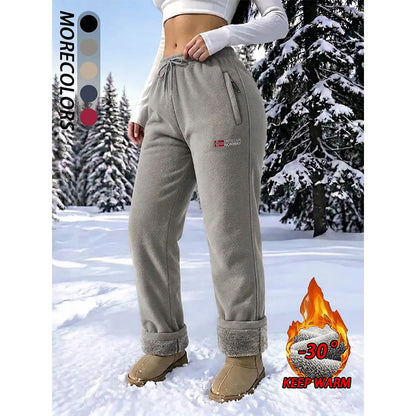 Women’s thermal trousers made of 100% cotton with a warm fleece lining