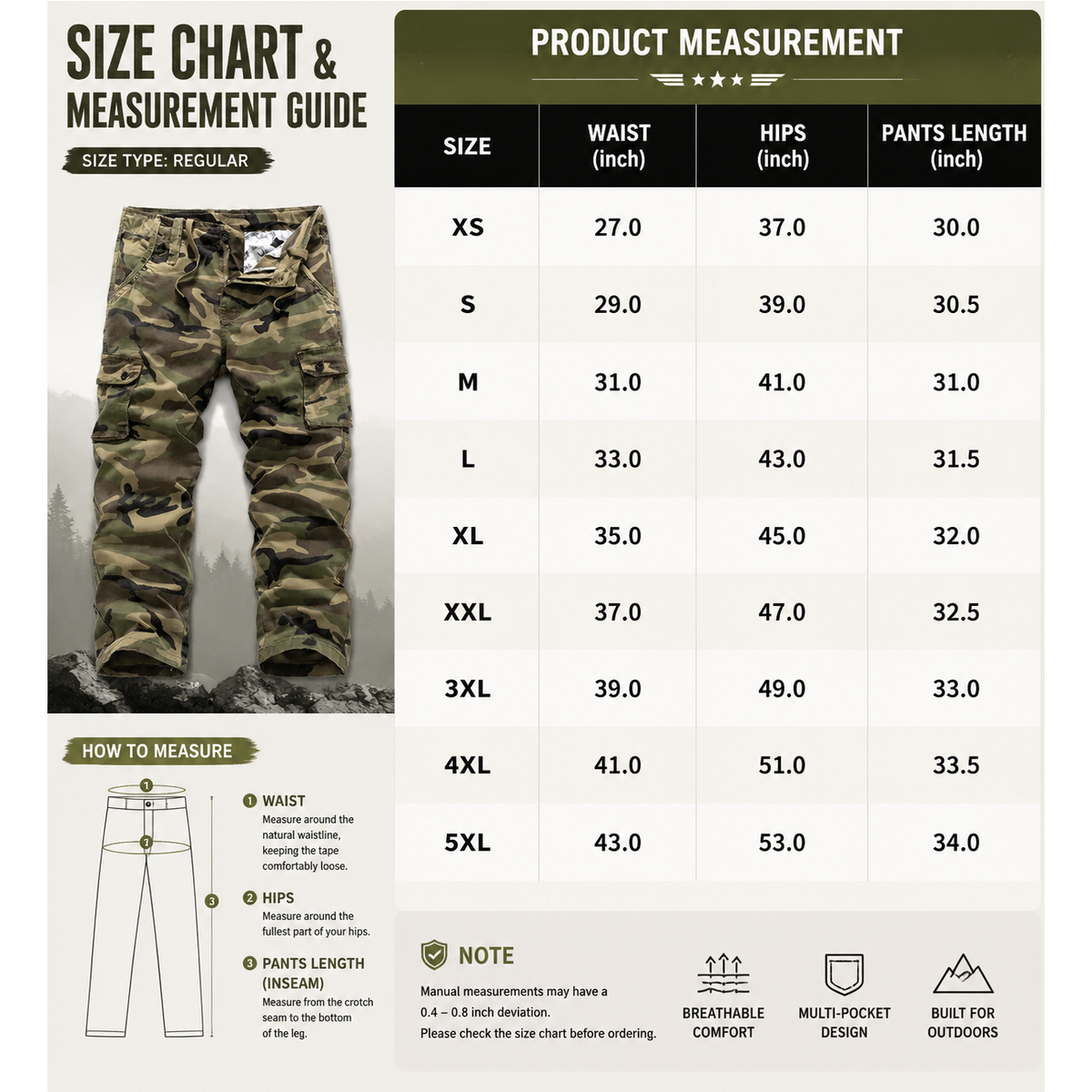 🎃 HALLOWEEN LAST DAY SALE 👻 8-Pack for Only $25.99 | Men's Practical Camo Cargo Pants