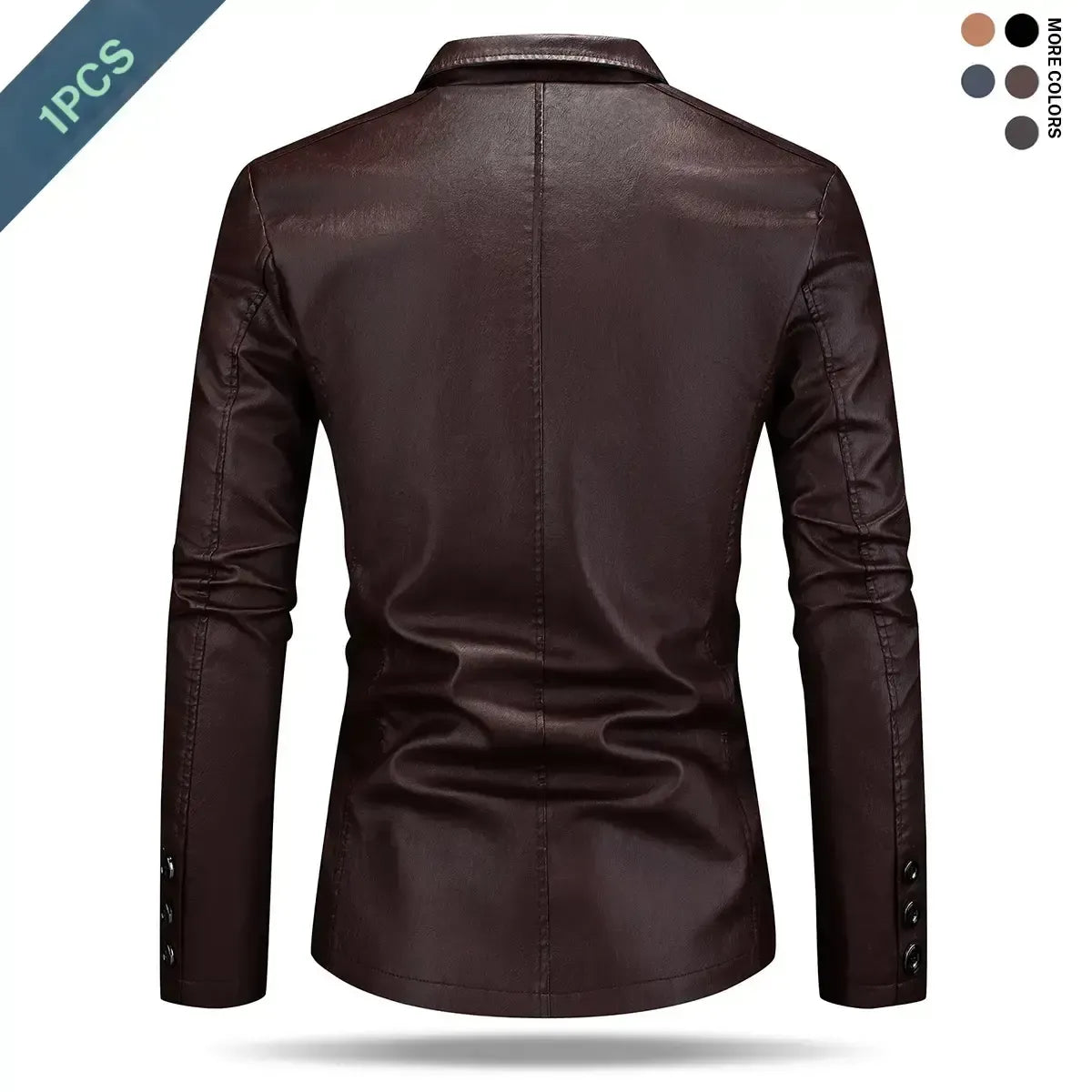 Men's Classic Fitted Plain Jacket - Casual Street Outerwear, Polyester Lining