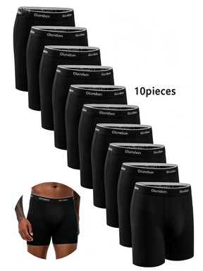 Ten black boxer briefs