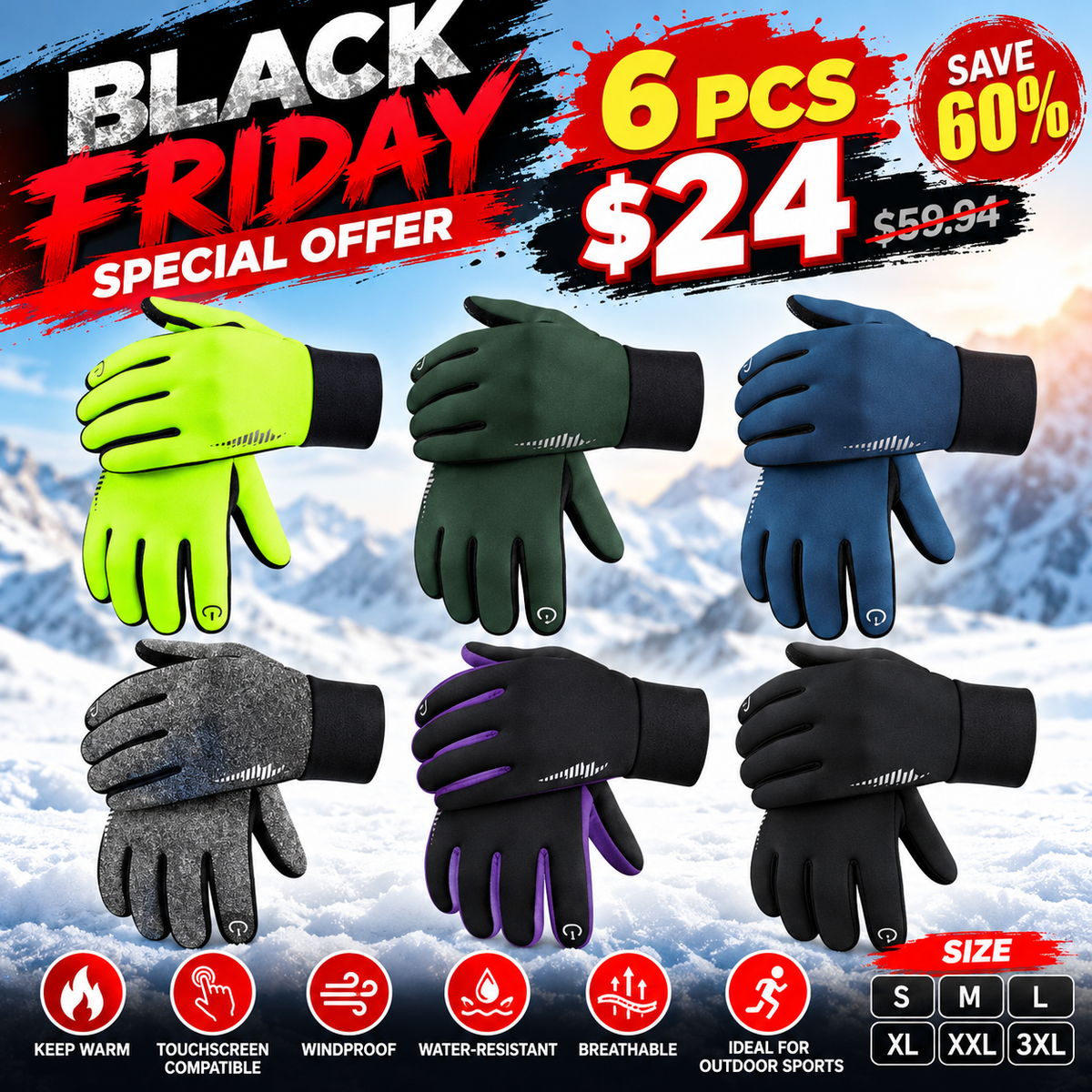 Adults' Full Finger Sports Gloves