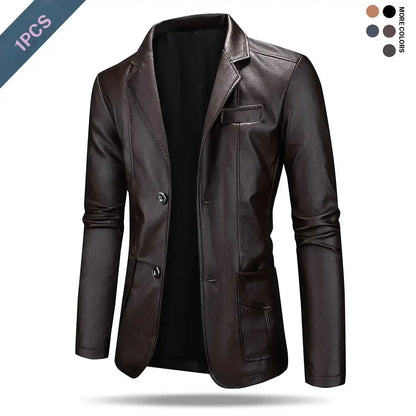 Men's Classic Fitted Plain Jacket - Casual Street Outerwear, Polyester Lining