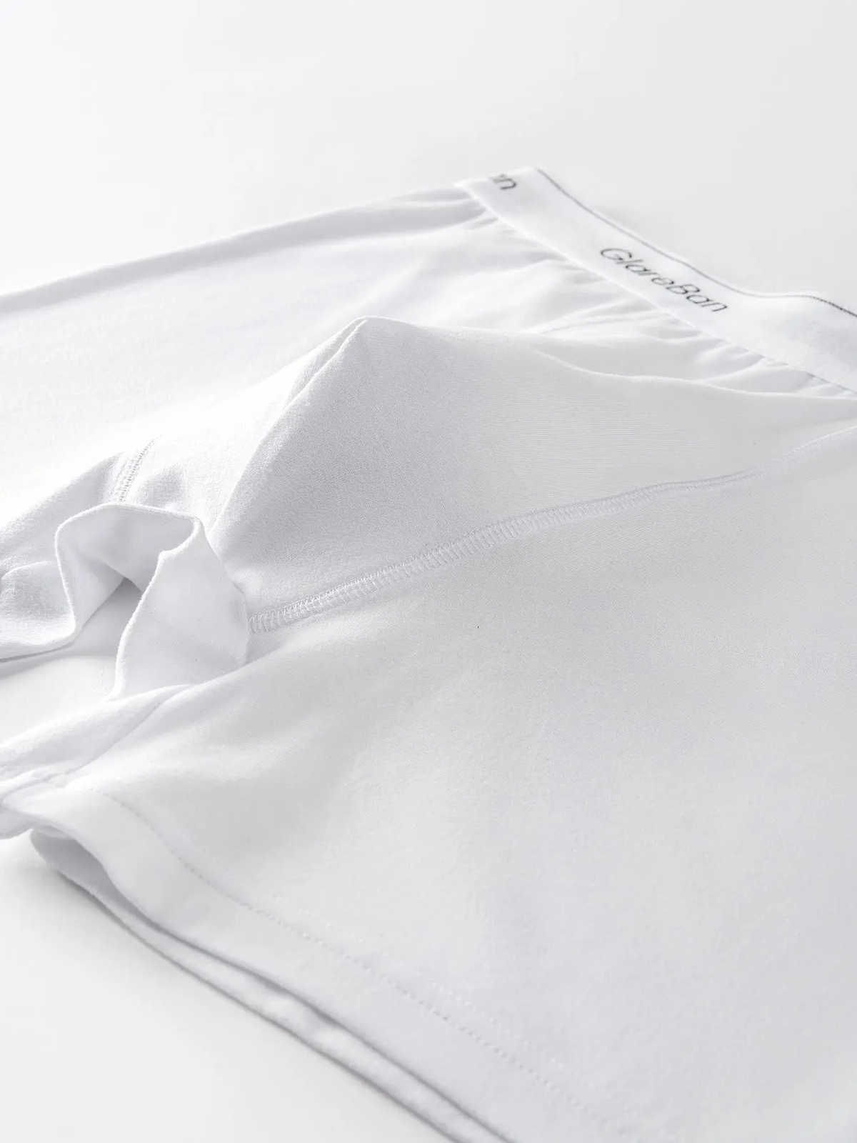 Detail view of men's boxer briefs construction
