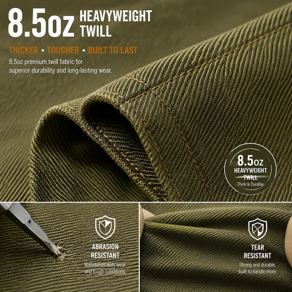 MEN’S DOUBLE KNEE STRAIGHT WORK PANTS